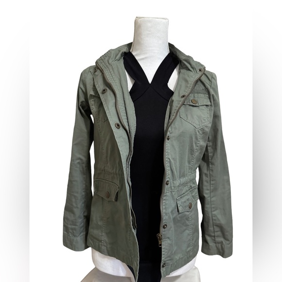 Girls Full Tilt Olive Utility Jacket with Hood - Picture 3 of 5